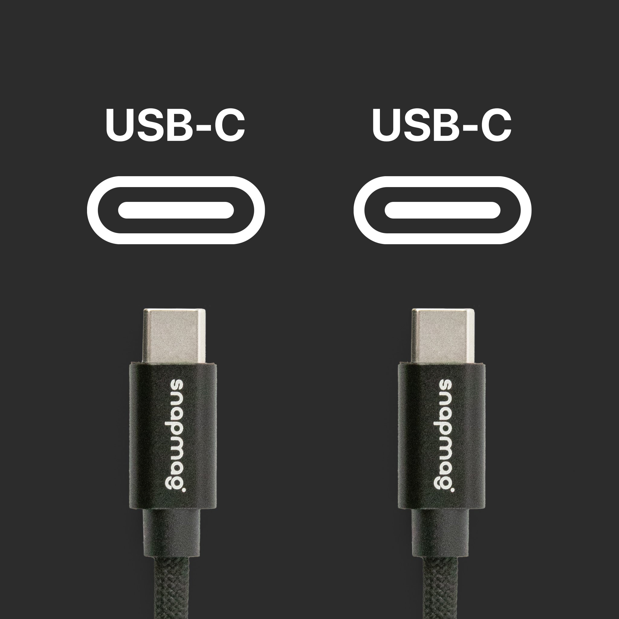 USB - C to C | iPhone 15, Android | Alle Typ C Geräte | 1.5 m | BLACK EDITION - snapmag - SN - C - C - 002 - 1.5 - 0710497361026