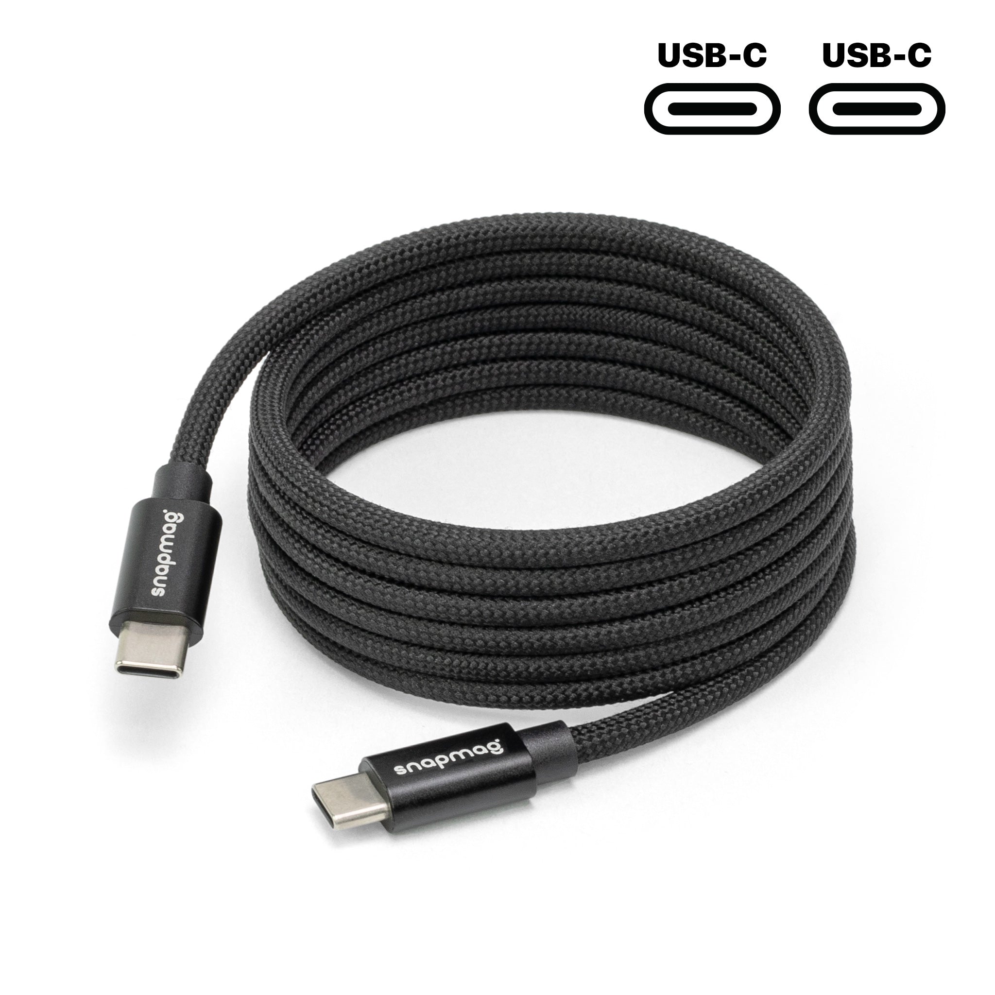 USB - C to C | iPhone 15, Android | Alle Typ C Geräte | 1.5 m | BLACK EDITION - snapmag - SN - C - C - 002 - 1.5 - 0710497361026