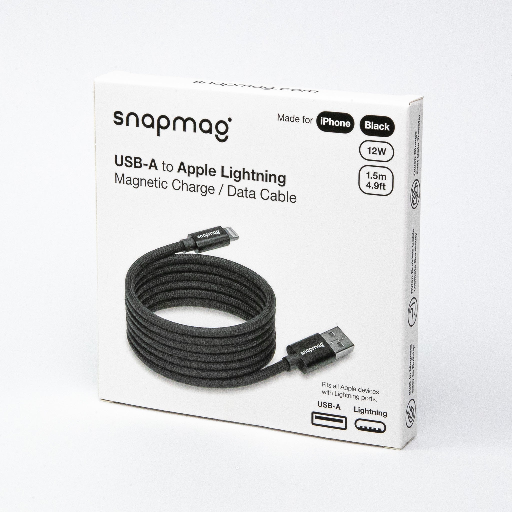 USB - A to Lightning | Alle Apple Lightning Geräte | 1.5 m | BLACK EDITION - snapmag - SN - A - L - 002 - 1.5 - 0710497361286