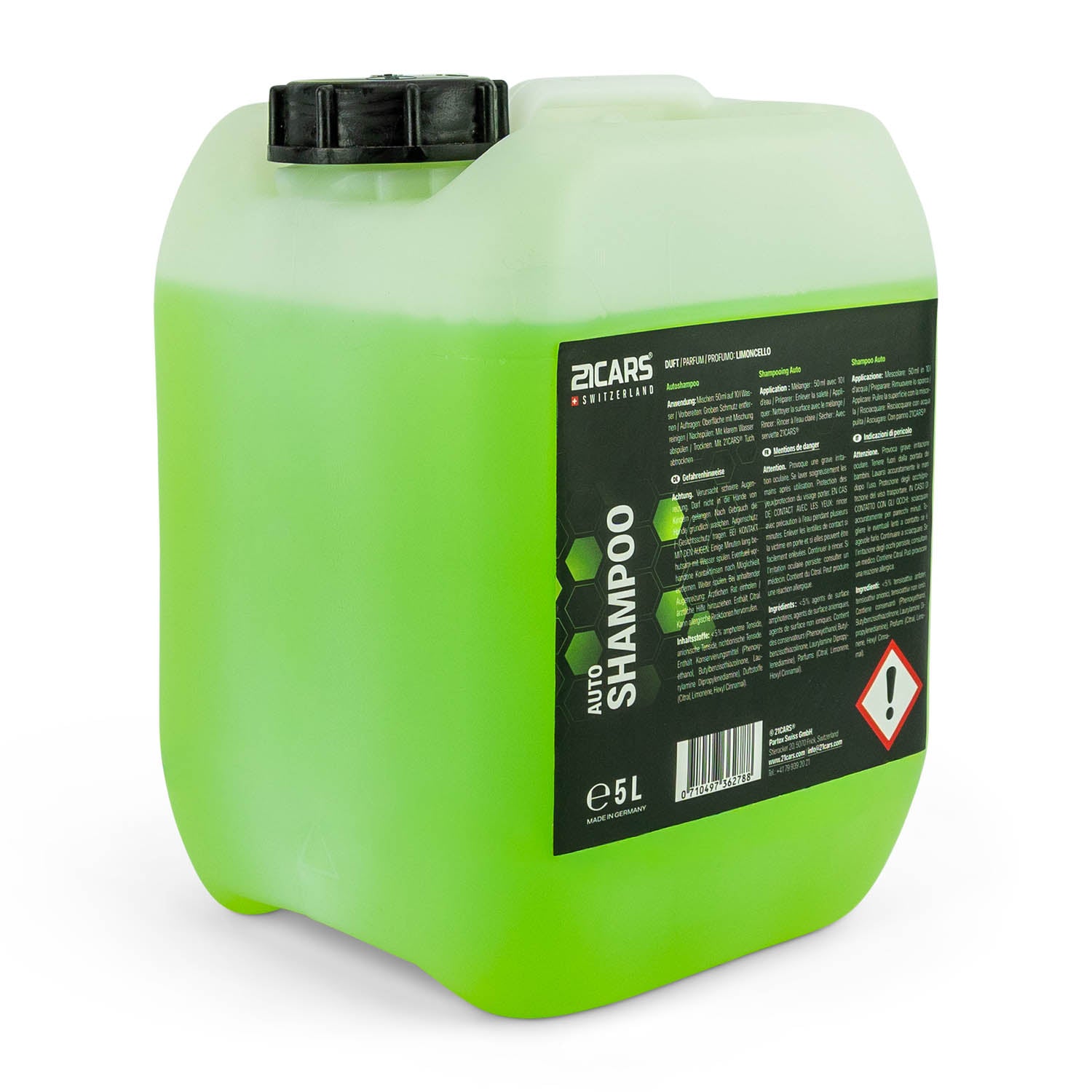 Shampoo per auto 21CARS® trasparente lucido 0,5 litri | lime